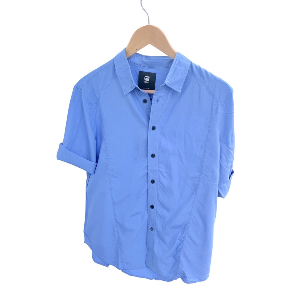 G-Star Raw Military Button Down SS WMN Wedgewood Blue Seto‎ Poplin Shirt S NEW